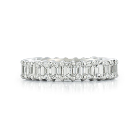 White Gold-3^Diamond Eternity Bands: DRD 0.20 Ct. Emerald Cut Diamond Eternity Ring in White Gold