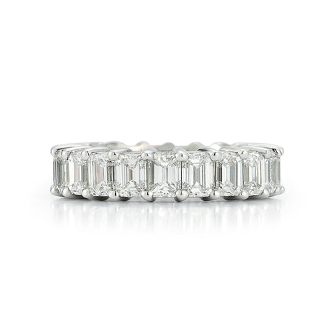 White Gold-3^Diamond Eternity Bands: DRD 0.25 Ct. Emerald Cut Diamond Eternity Ring in White Gold