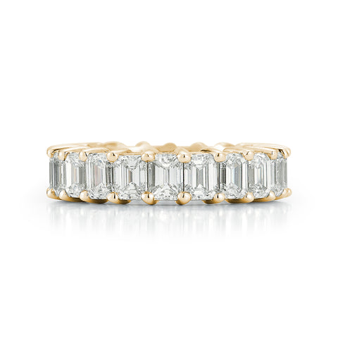 Yellow Gold-3^Diamond Eternity Bands: DRD 0.25 Ct. Emerald Cut Diamond Eternity Ring in Yellow Gold