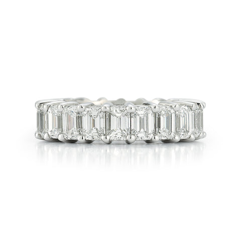 White Gold-3^Diamond Eternity Bands: DRD RDRD 0.30 Ct. Emerald Cut Diamond Eternity Ring in White Gold