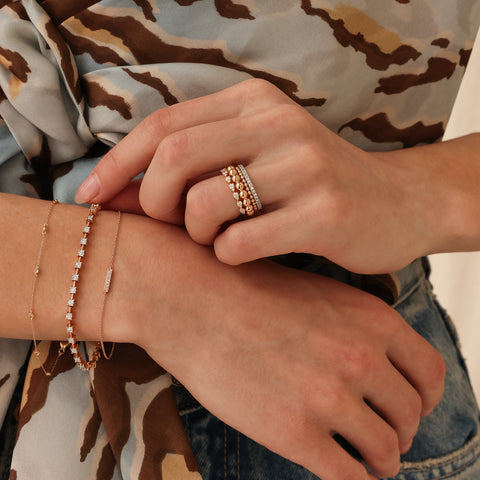 Rose Gold-2^Stackable Rings: Poppy Rae Large Pebble Ring in Rose Gold