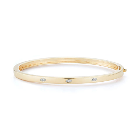 Yellow Gold-1^Diamond Cuff Bracelets: Alexa Jordyn Inlay Marquise Bracelet in Yellow Gold