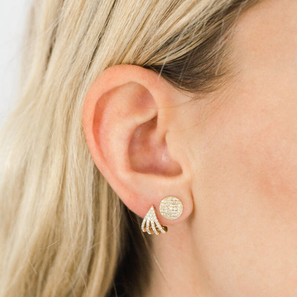 Rose Gold-2^Designer Stud Earrings: Lauren Joy Medium Disc Studs in Rose Gold