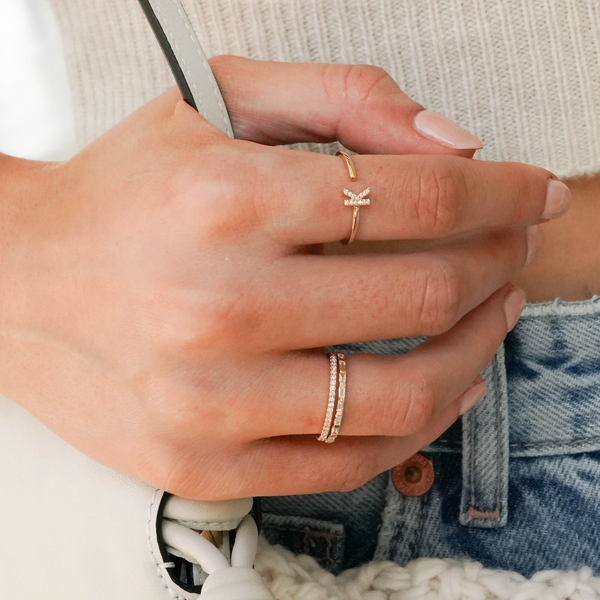 Yellow Gold-3^Eternity Ring Designs: Sylvie Rose Slim Eternity Ring in Yellow Gold