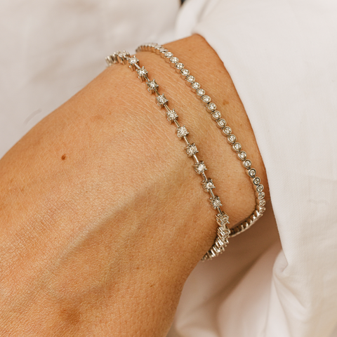 White Gold-5^Ava Bea Interval Diamond Tennis Bracelet in White Gold