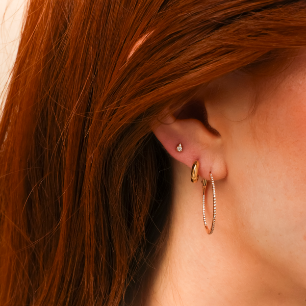 Rose Gold-3^Teardrop Diamond Earrings: Sophia Ryan Single Petite Teardrop Stud in Rose Gold