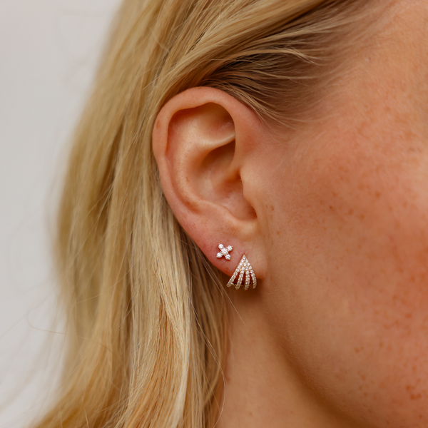 Rose Gold-3^Single Stud Earrings: Ava Bea X Single Stud in Rose Gold