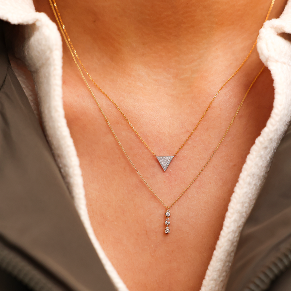 Rose Gold-2^Teardrop Necklaces: Sophia Ryan Triple Teardrop Necklace in Rose Gold