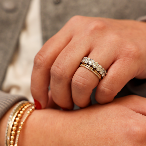 Rose Gold-4^Designer Diamond Rings: Sylvie Rose Slim 14K Rose Gold & Diamond Ring