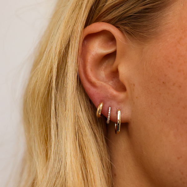 Yellow Gold-6^Huggie Earrings: Reese Brooklyn Knife-Edge Solid Gold Huggies in Yellow Gold