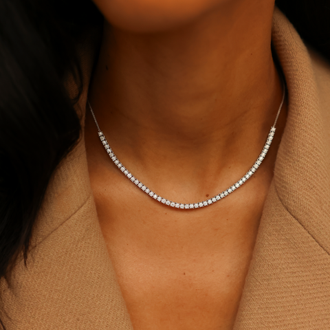 White Gold-5^Diamond Tennis Necklaces: Ava Bea Tennis Necklace in White Gold