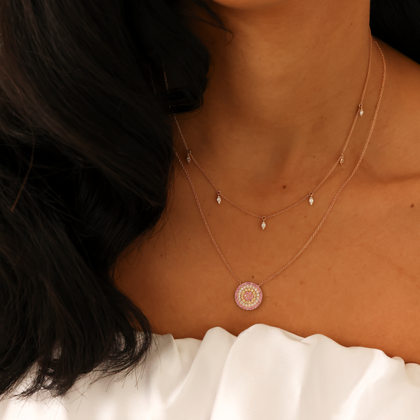 Rose Gold-2^Diamond Station Necklaces: Sophia Ryan Marquise Station Necklace in Rose Gold