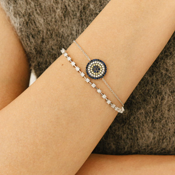 White Gold-4^Ava Bea Interval Diamond Tennis Bracelet in White Gold