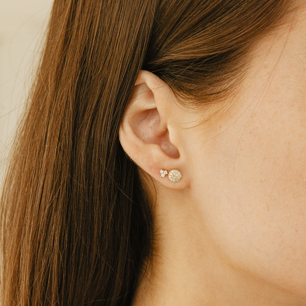 Rose Gold-3^Designer Stud Earrings: Lauren Joy Mini Disc Studs in Rose Gold