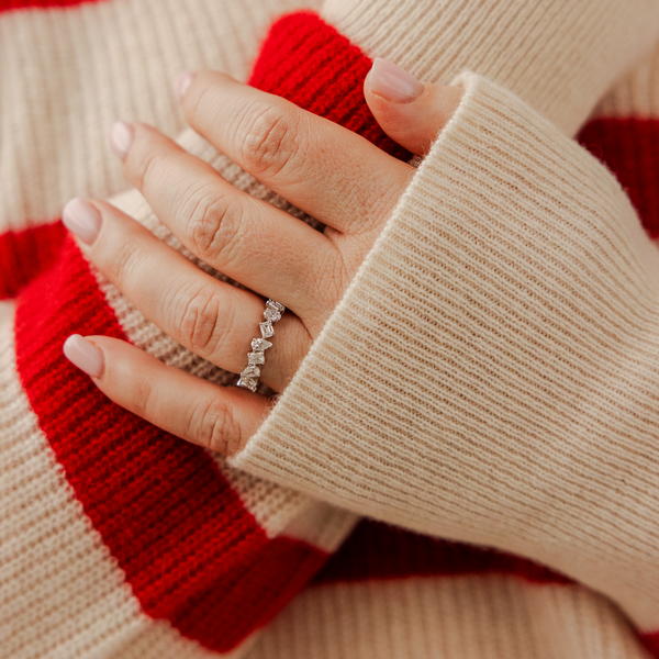 Rose Gold-2^Stackable Rings: DRD 9 Stone Multi-Shape Ring in Rose Gold