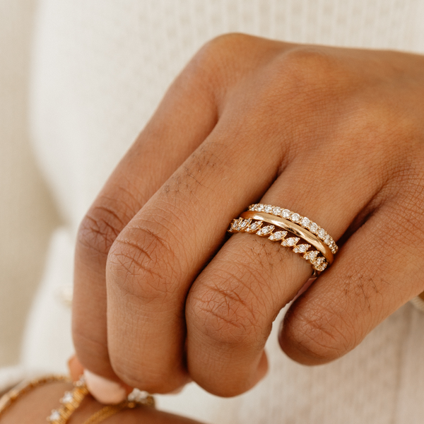 Rose Gold-3^Stackable Rings: Sophia Ryan Teardrop Stacking Ring in Rose Gold