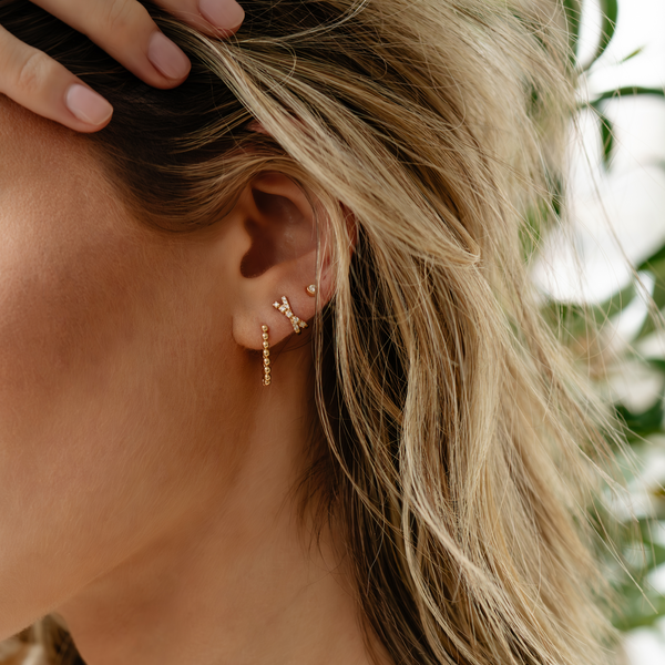 Rose Gold^4-Gold Hoop Earrings: Poppy Rae U Hoop in Rose Gold