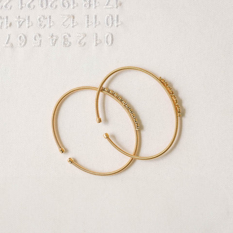 Yellow Gold-2^Diamond Cuff Bracelets: Ava Bea Flexi Cuff in Yellow Gold