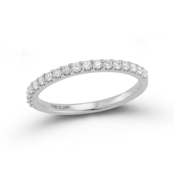 White Gold-1^Diamond Halfway Bands: DRD Half Way Round Band - 0.25 Cttw White Gold