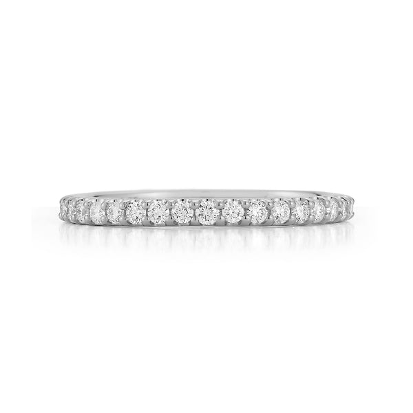 White Gold-3^Diamond Halfway Bands: DRD Half Way Round Band - 0.25 Cttw White Gold