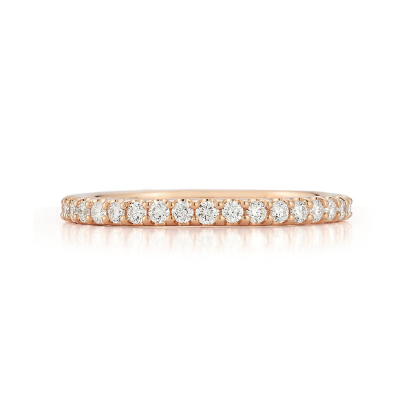 Rose Gold-3^Diamond Halfway Bands: DRD Half Way Round Band - 0.25 Cttw Rose Gold