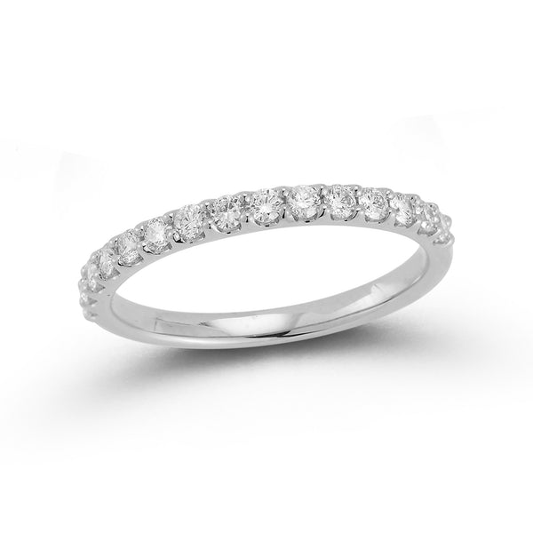 White Gold-1^Diamond Halfway Bands: DRD Half Way Round Band - 0.35 Cttw White Gold