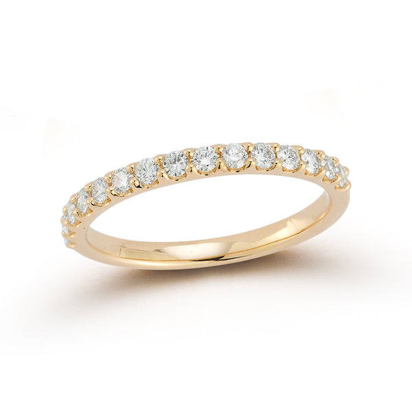 Yellow Gold-1^Diamond Halfway Bands: DRD Half Way Round Band - 0.35 Cttw Yellow Gold