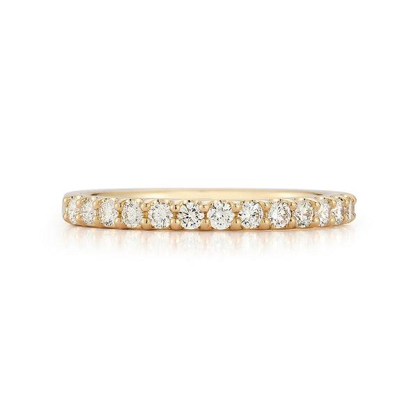 Yellow Gold-3^Diamond Halfway Bands: DRD Half Way Round Band - 0.35 Cttw Yellow Gold