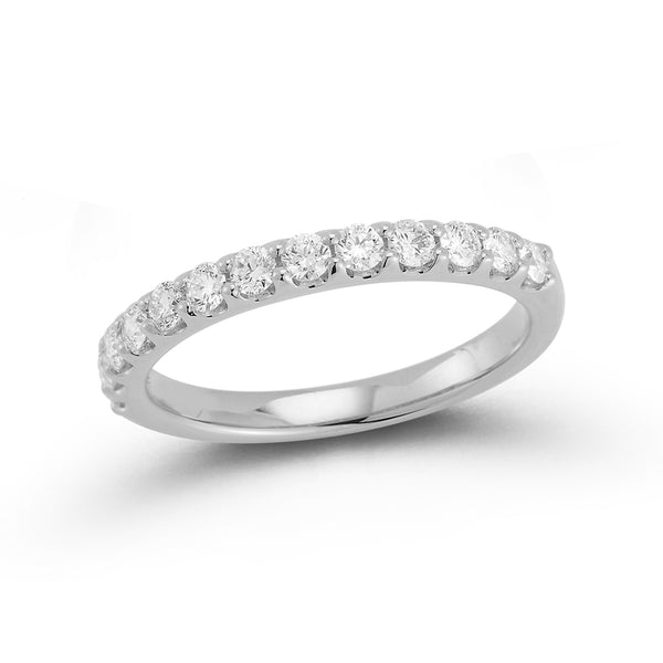 White Gold-2^Diamond Halfway Bands: DRD Half Way Round Band - 0.50 Cttw White Gold