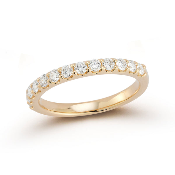 Yellow Gold-1^Diamond Halfway Bands: DRD Half Way Round Band - 0.50 Cttw Yellow Gold