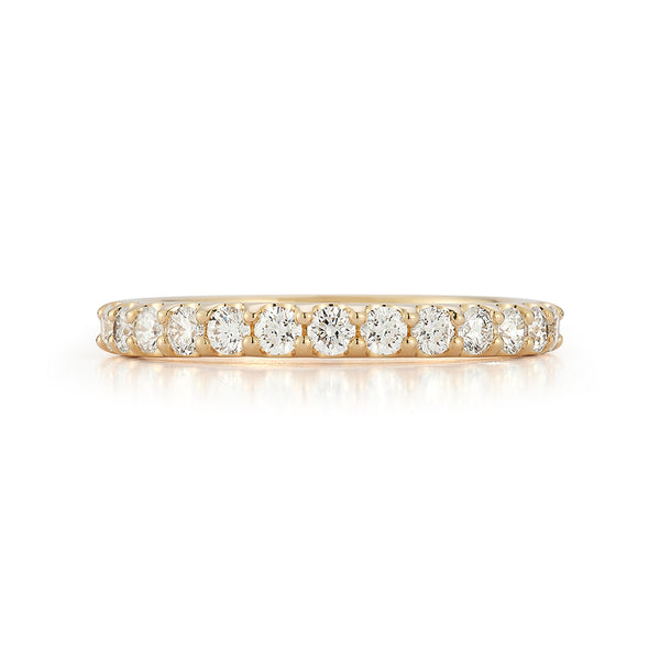 Yellow Gold-3^Diamond Halfway Bands: DRD Half Way Round Band - 0.50 Cttw Yellow Gold