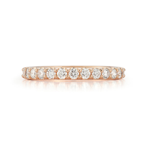 Rose Gold-2^Diamond Halfway Bands: DRD Half Way Round Band - 0.50 Cttw Rose Gold