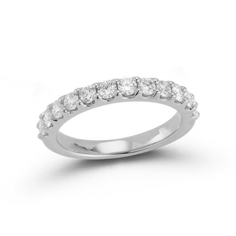 White Gold-1^Diamond Halfway Bands: DRD Half Way Round Band - 0.70 Cttw White Gold