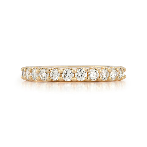 Yellow Gold-4^Diamond Halfway Bands: DRD Half Way Round Band - 0.70 Cttw Yellow Gold