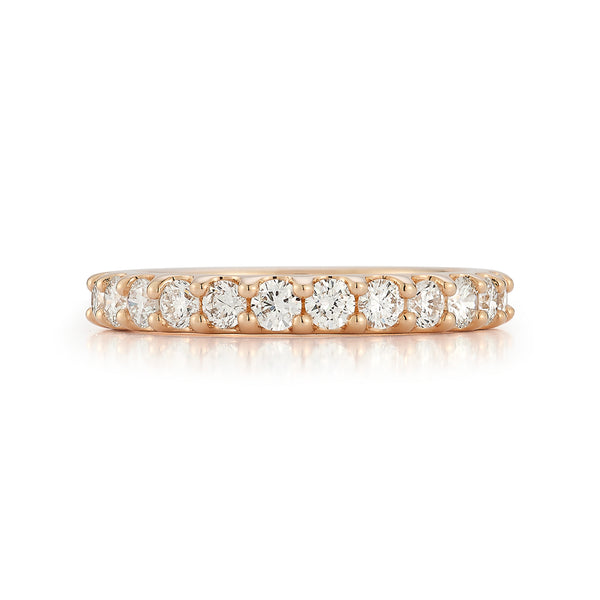 Rose Gold-2^Diamond Halfway Bands: DRD Half Way Round Band - 0.70 Cttw Rose Gold