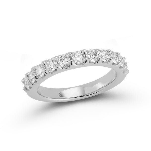 White Gold-1^Diamond Halfway Bands: DRD Half Way Round Band - 1.00 Cttw White Gold