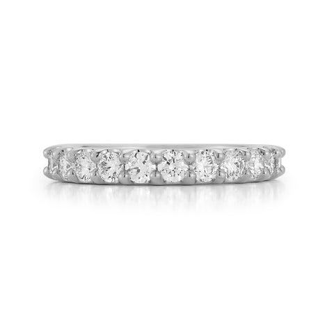 White Gold-4^Diamond Halfway Bands: DRD Half Way Round Band - 1.00 Cttw White Gold