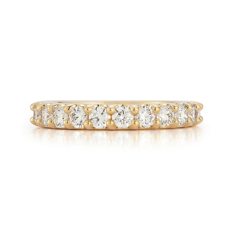 Yellow Gold-4^Diamond Halfway Bands: DRD Half Way Round Band - 1.00 Cttw Yellow Gold