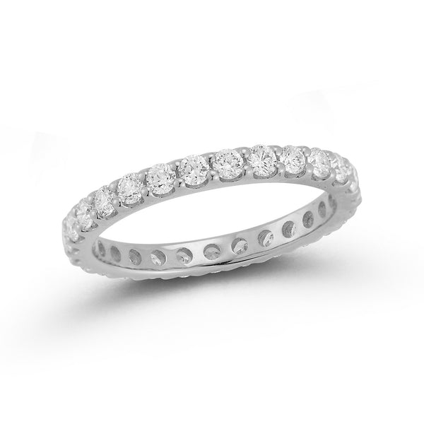 White Gold-1^Diamond Eternity Bands: DRD Round Eternity Band - 1.00 Cttw White Gold