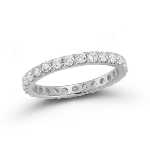 White Gold-1^Diamond Eternity Bands: DRD Round Eternity Band - 1.00 Cttw White Gold