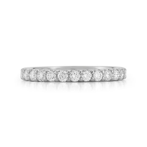 White Gold-3^Diamond Eternity Bands: DRD Round Eternity Band - 1.00 Cttw White Gold