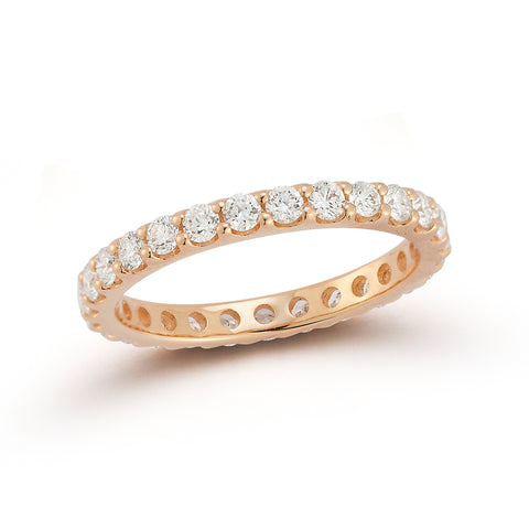 Rose Gold-1^Diamond Eternity Bands: DRD Round Eternity Band - 1.00 Cttw Rose Gold