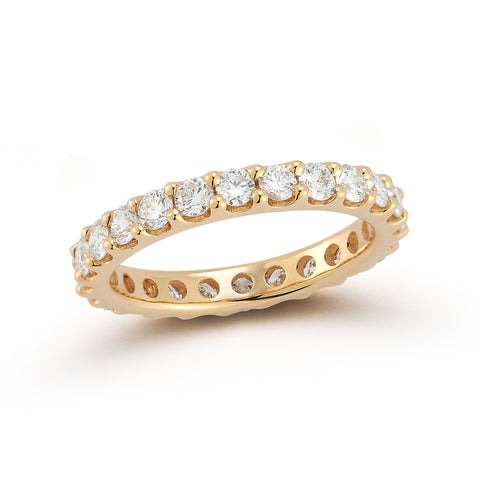 Yellow Gold-1^Diamond Eternity Bands: DRD Round Eternity Band - 1.50 Cttw Yellow Gold