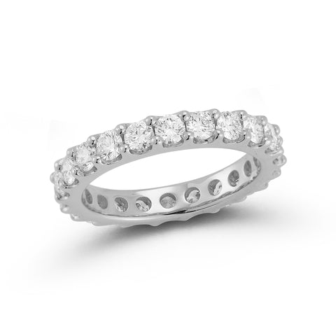 White Gold-1^Diamond Eternity Bands: DRD Round Eternity Band - 2.00 Cttw White Gold