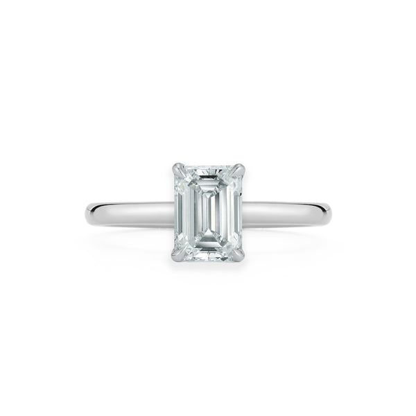 White Gold-1^Diamond Engagement Ring: The Emerald Solitaire in White Gold