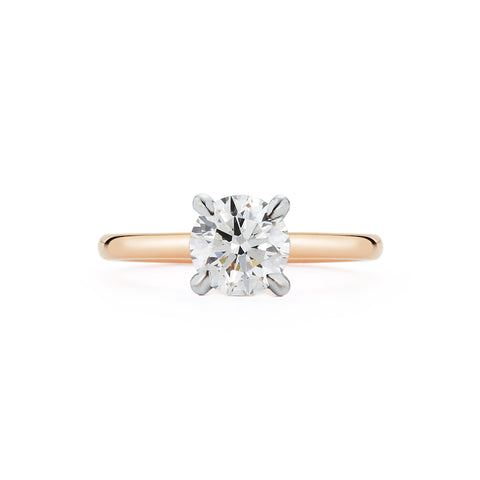 Rose Gold-1^Diamond Engagement Ring: The Round Solitaire Rose Gold