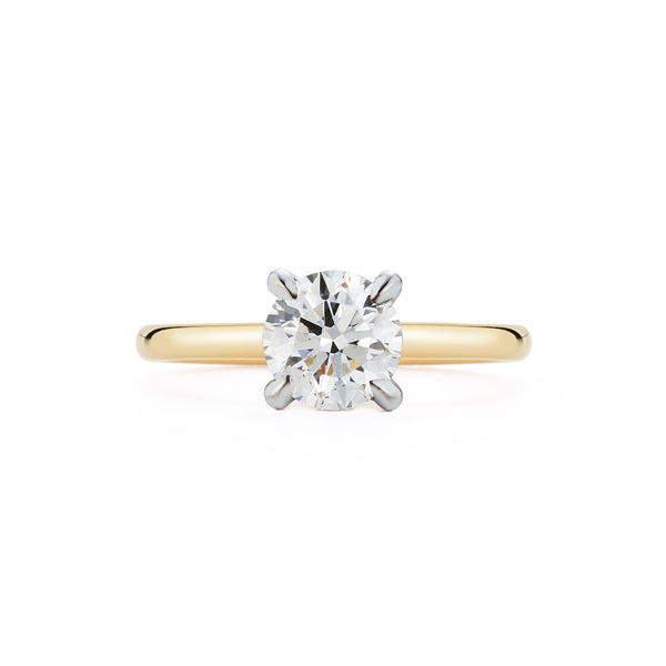 Yellow Gold-1^Diamond Engagement Ring: The Round Solitaire Yellow Gold