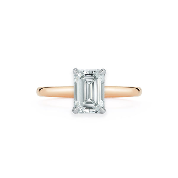 Rose Gold-1^Diamond Engagement Ring: The Emerald Solitaire in Rose Gold