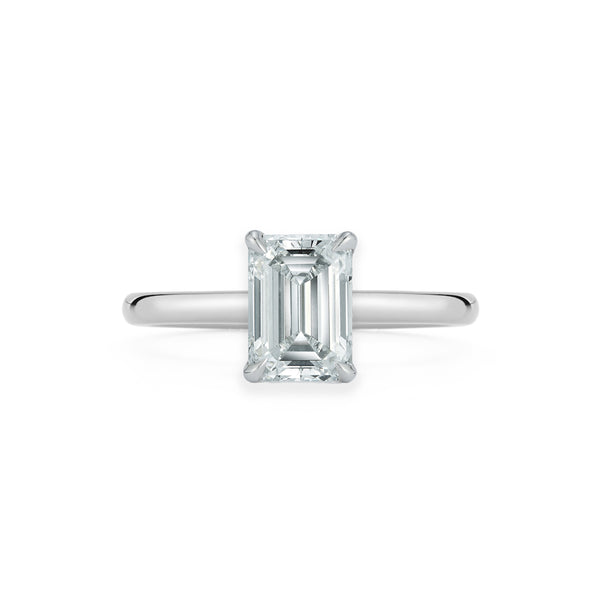 White Gold-1^Diamond Engagement Ring: The Emerald Solitaire in White Gold