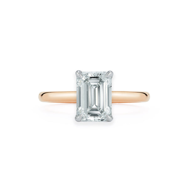 Rose Gold-1^Diamond Engagement Rings: The Emerald Solitaire - 1.7 Ct Ring in Rose Gold